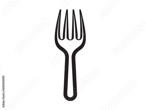 Elegant Hand Fork Tool Icon Contemporary Vector Drawing