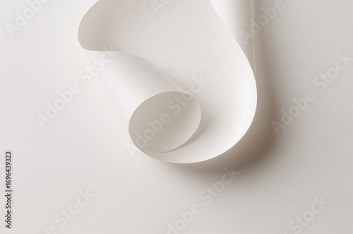 White paper sheet curled up...
