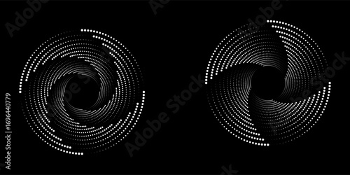 Spiral with gray colors lines as dynamic abstract vector background or logo or icon. spiral circle abstract dot spiral
