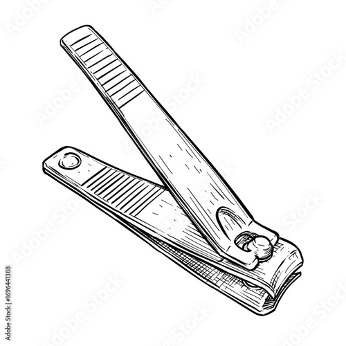 Cuadro en lienzo nail clipper vector line art hand drawn illustration