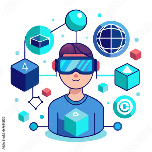 Modern Metaverse & VR Technology Vector Icon Set