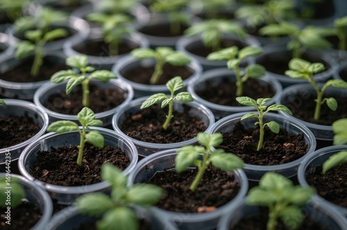 Young tomato plants sprout ...