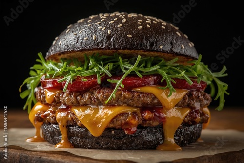 Close-up of a double cheese...