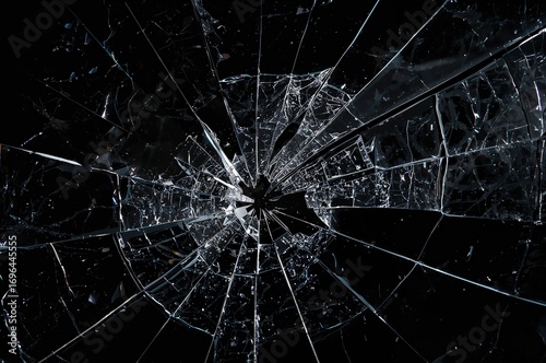 Detailed view of shattered ...