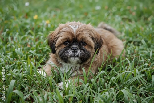 Cute chubby brown Shih-Tzu ...