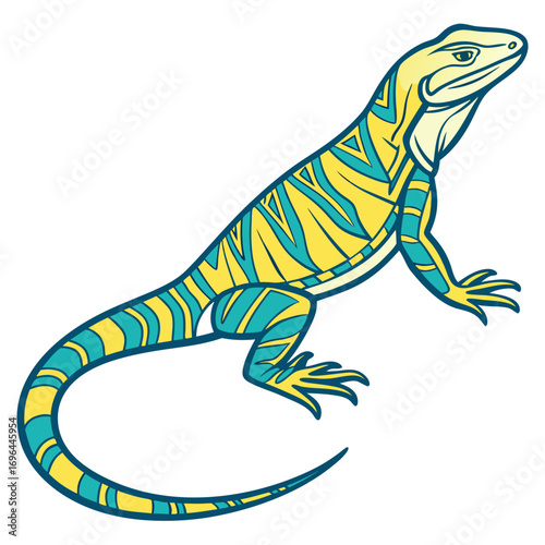 Illustration of a colorful lizard