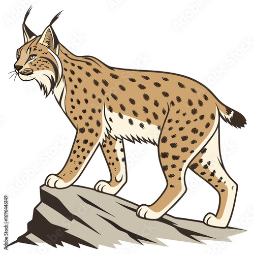 Lynx standing on a rock