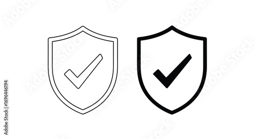 Shield with checkmark vector illustration security icon set