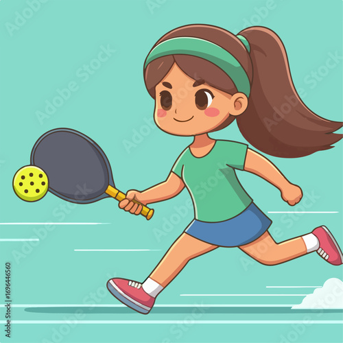 little girl playing tennis