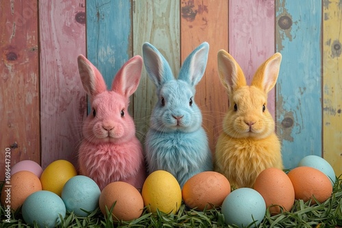 Vibrant Easter rabbits and ...