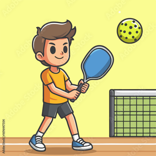 boy playing tennis