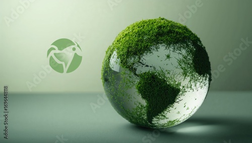 Eco-friendly globe placed o...