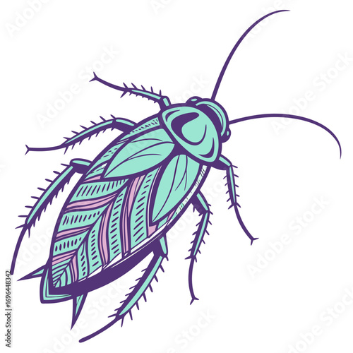 Stylized illustration of a cockroach
