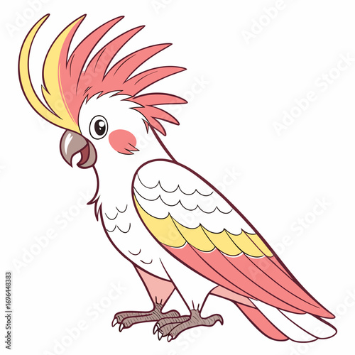 Cute cartoon cockatoo parrot