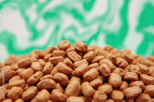 Close-up of dog food with v...