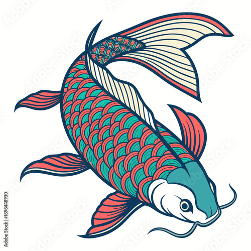 Colorful koi fish illustration