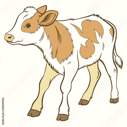 Cute calf with brown spots