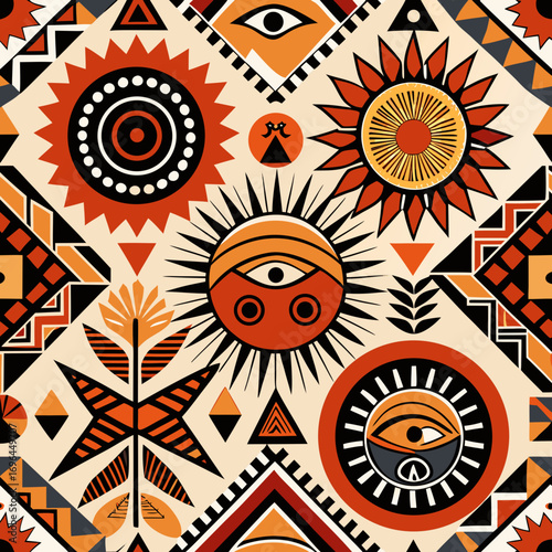 Abstract African Tribal Seamless Pattern Vector