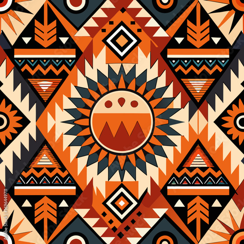 Abstract African Tribal Seamless Pattern Vector