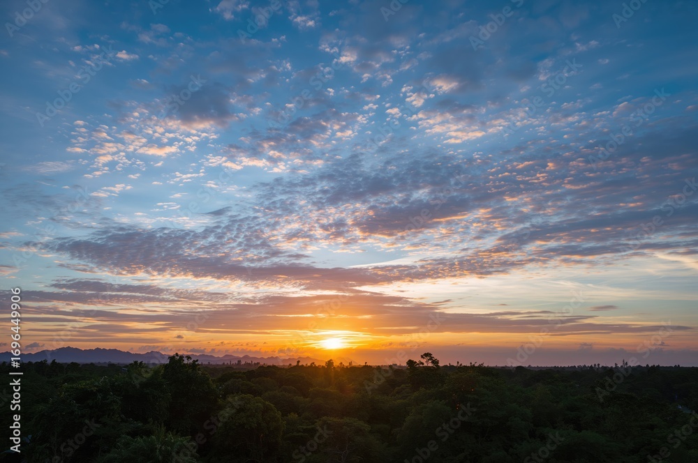 Fototapeta premium Evening sky over a scenic landscape