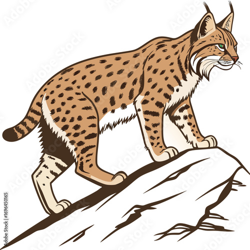 Lynx standing on a rock