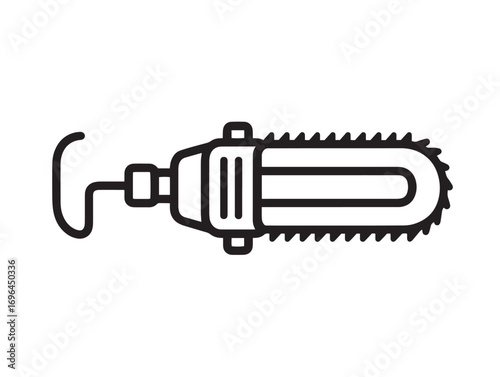 Hedge Trimmer Icon in Modern Minimalist 2D Vector Line Art