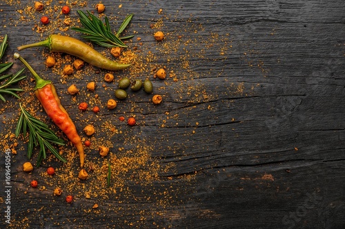 Vibrant turmeric, pepper, a...