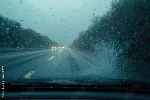 Driving a vehicle on a wet ...