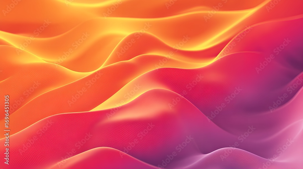 Obraz premium Abstract orange and pink gradient waves background, smooth and colorful texture