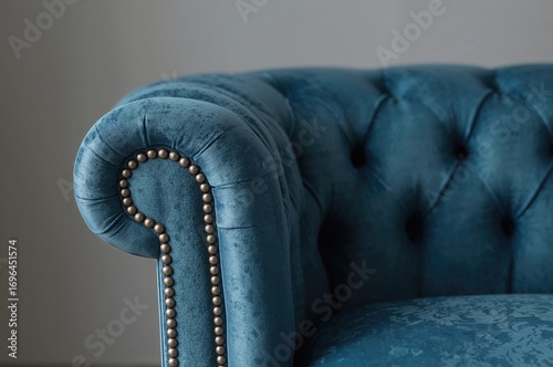 Detailed close-up of a blue...