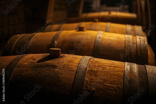 Detailed view of old wooden...