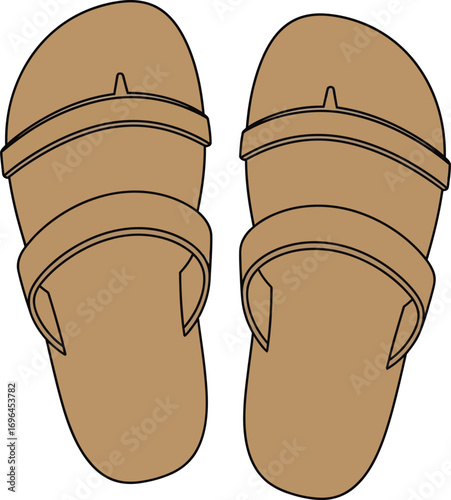 Illustration of a pair of sandals, a type of open footwear