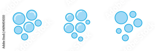 bubbles floating and rising symbol. soap bubble flat icon set. vector illustration