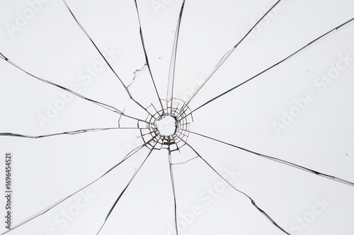 Bullet holes causing cracks...