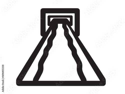 Agricultural Irrigation Canal Symbol in Clean 2D Vector Illustration