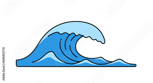 Ocean wave illustration sea water graphic design vector art oceanography marine life aquatic surge ripple on transparent background
