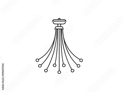 Irrigation Drip Emitter Icon in Elegant 2D Vector Line Art