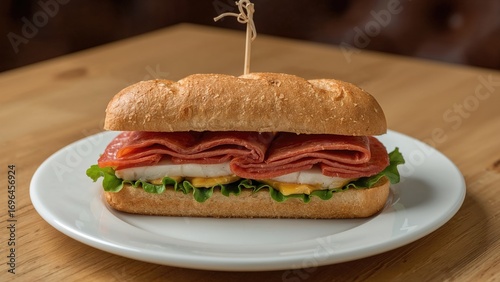 Sandwich stacked with layer...