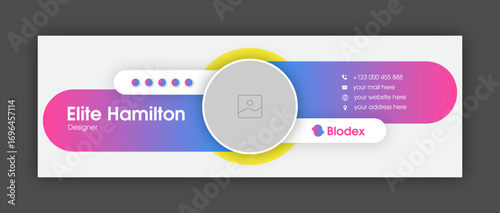 Email signature design or email footer and personal social media facebook cover design template