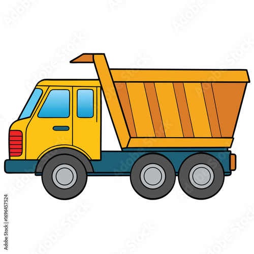 yellow truck isolated on white