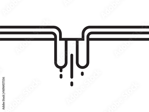 Simple Irrigation Drip Line Illustration in Stylish Line Art Style