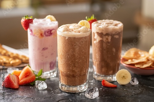 Tasty milkshakes served on ...