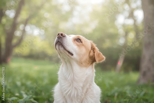Canine Gazing Upward