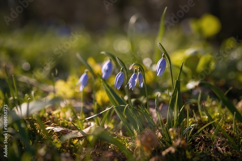 Close-up of delicate blue S...