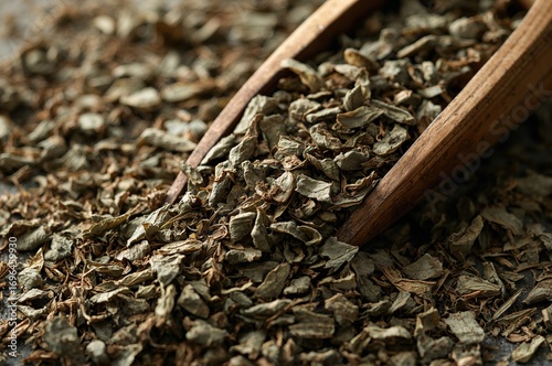 Wooden scoop filled with cr...