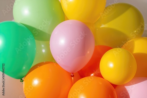 Vibrant balloons in shades ...