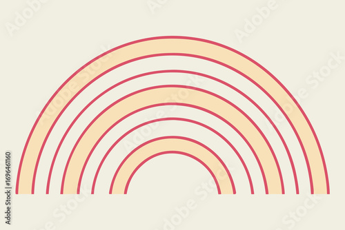Minimalist Aesthetic Rainbow Illustration with Muted Colors for Creative Designs and Optimistic Themes in Graphic Projects