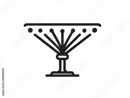 Functional Irrigation Sprinkler Illustration in Simple 2D Vector Artwork