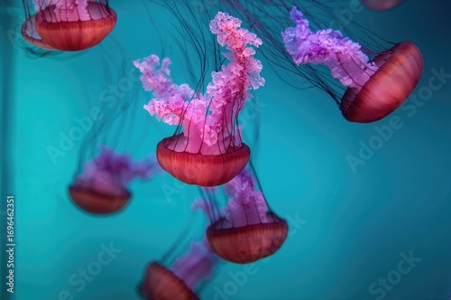 Vibrant sea creatures swimm...