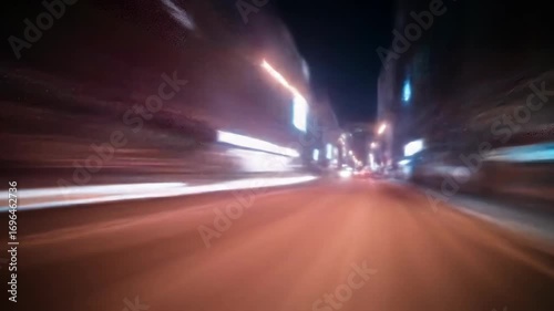 night traffic on the road